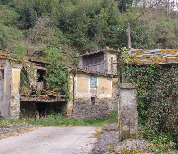 istock a group of old, abandoned houses 1760565694