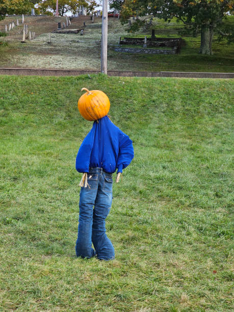 istock Pumpkin Scarecrow with hands on hips 1760570620