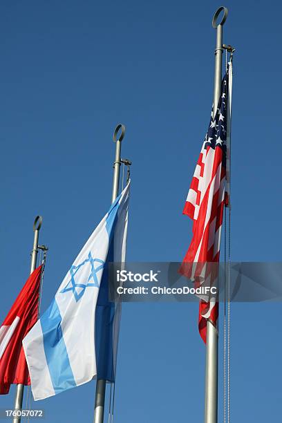 Bandeira De Israel E Americano - Fotografias de stock e mais imagens de Acordo - Acordo, Assinar, Bandeira