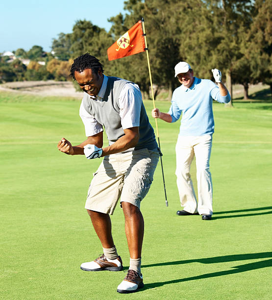 istock Professional golfer rejoicing over a victory 176057130