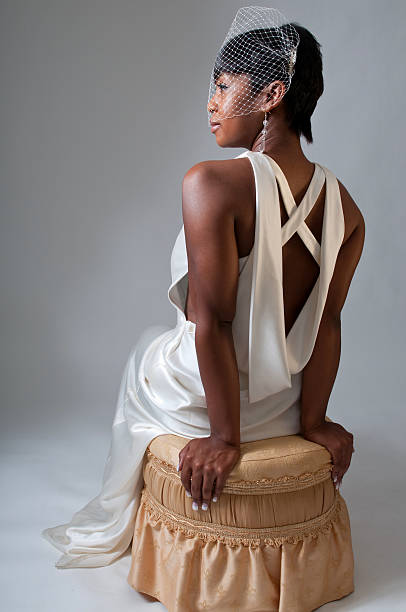 African American Bridal Portrait stock photo