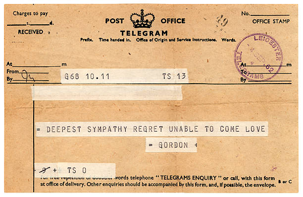 sympathetic british telegram 1962 - leicester 個照片及圖片檔