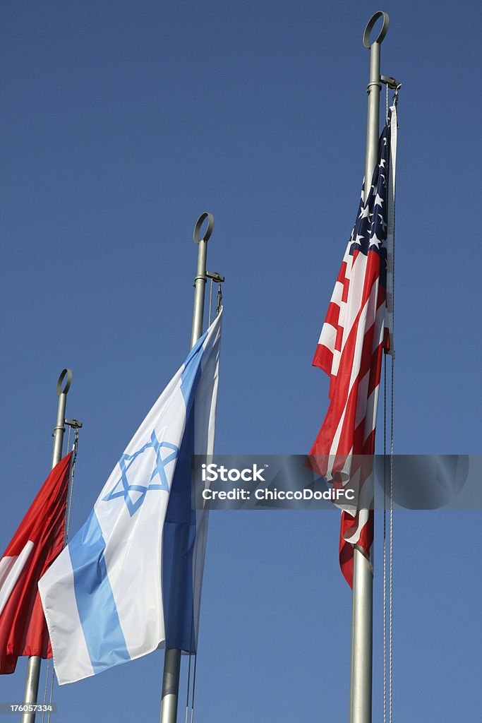 Bandeira Israelense e americana - Foto de stock de Acordo royalty-free
