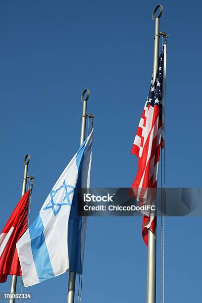 Foto de Bandeira Israelense E Americana e mais fotos de stock de Acordo - Acordo, Assinar, Bandeira