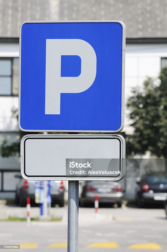 Parking sign Parking sign with empty space sign. 100 Meter Stock Photo