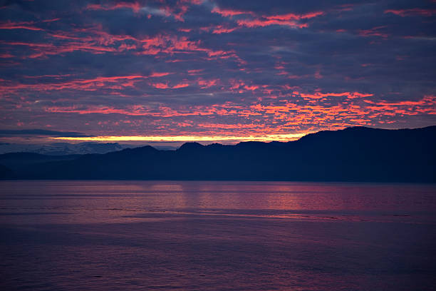 Sunset Near Juneau Alaska stock photo