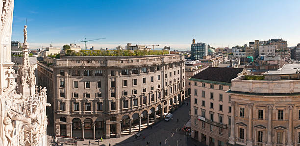 istock Milan piazza shopping arcades cityscape panorama Itay 176057810