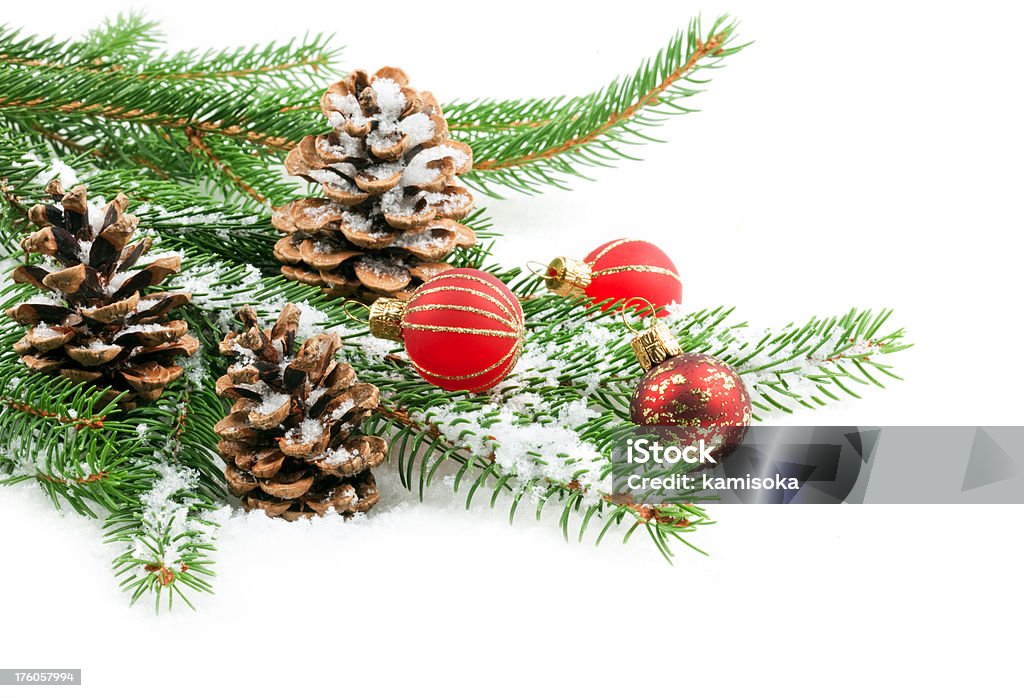 데커레이션, 파인에서 원추세포 및 크리스마스 Baubles - 로열티 프리 0명 스톡 사진