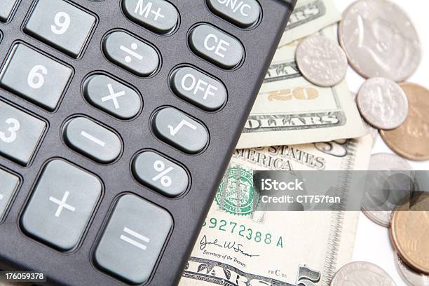 Calculator With Us Currency Stock Photo - Download Image Now - Above, Home Finances, American Twenty Dollar Bill