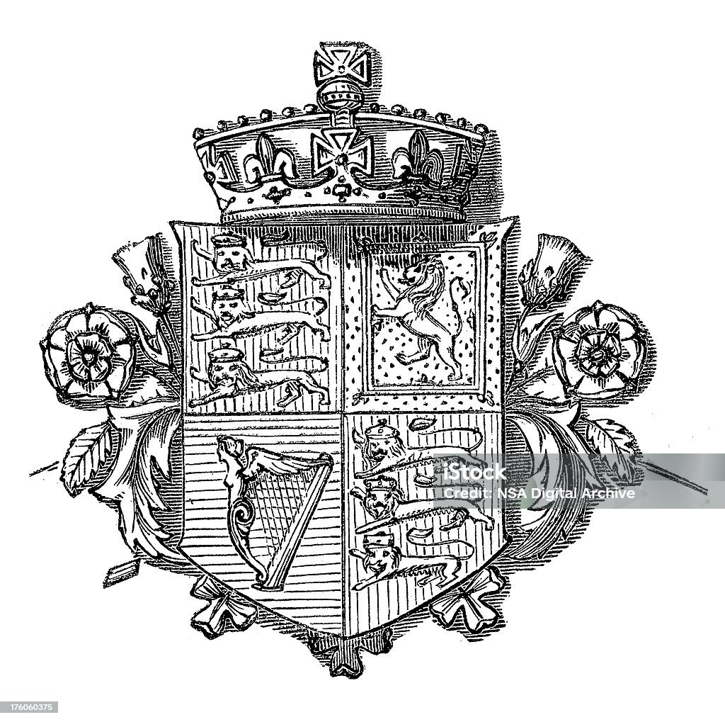 Britisches Wappen und antiken Design Illustrationen - Lizenzfrei Wappen Stock-Illustration