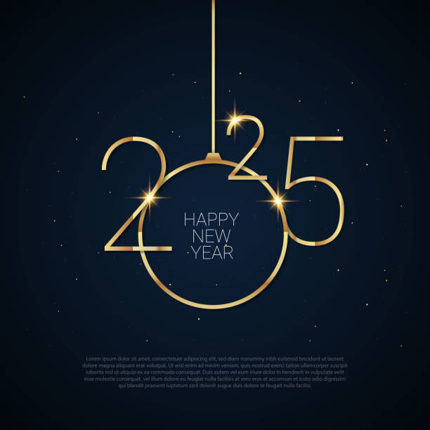 ilustraciones, imágenes clip art, dibujos animados e iconos de stock de 2025 feliz año nuevo diseño de fondo. - feliz 2025