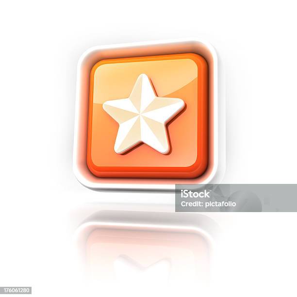 Icona Stella - Fotografie stock e altre immagini di A forma di stella - A forma di stella, Arancione, Brillante