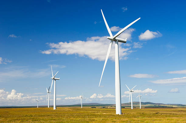 Wind turbines stock photo
