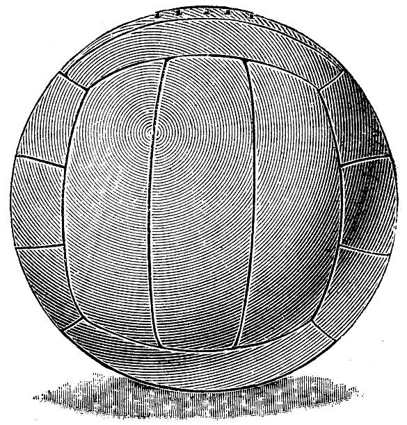 Volleyball | Antique Sport Illustrations 19th-century illustration of a volleyball (isolated on white).CLICK ON THE LINKS BELOW TO SEE SIMILAR IMAGES: volleyball sport stock illustrations