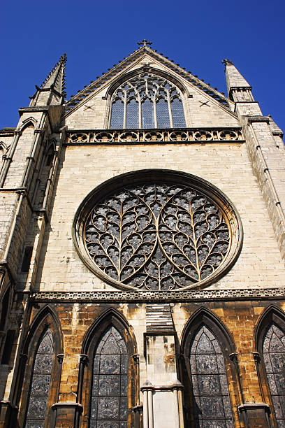 Detail of gothic arch of Westminster abbey, London - July 02, 2024