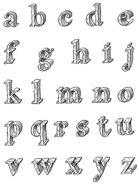 인하된 케이스 - alphabet letter z three dimensional shape typescript stock illustrations