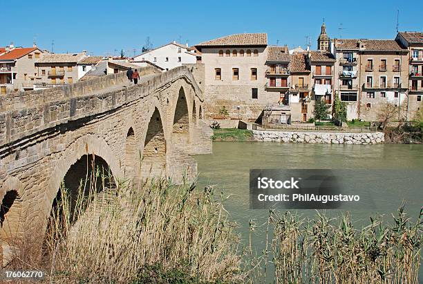 11th Century Bridge At Puente La Reina In Spain Stock Photo - Download Image Now - Adult, Apartment, Arch - Architectural Feature