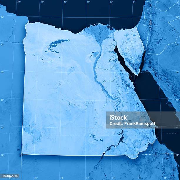 Egipto Topographic Mapa - Fotografias de stock e mais imagens de Canal do Suez - Canal do Suez, Mapa, Egito