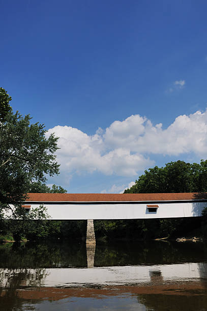 White River and Potters Covered Bridge in Hamilton County Indiana