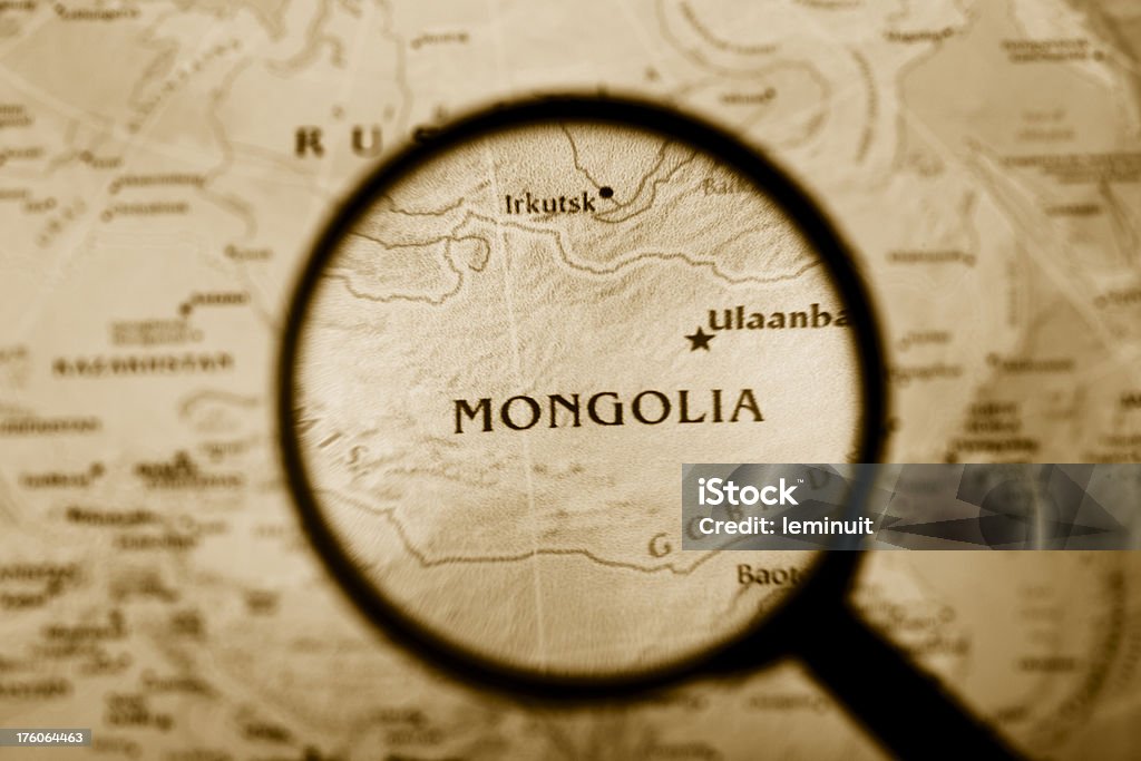 Loupe de Mongolie à la carte. (XXL - Photo de Affaires internationales libre de droits