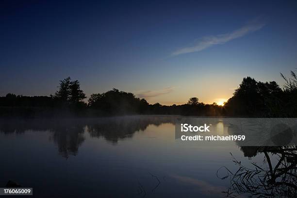 Sunrise Over Lake Stock Photo - Download Image Now - Backgrounds, Dark, Dawn