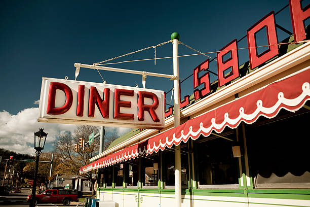 istock Diner sign on main street 176065064