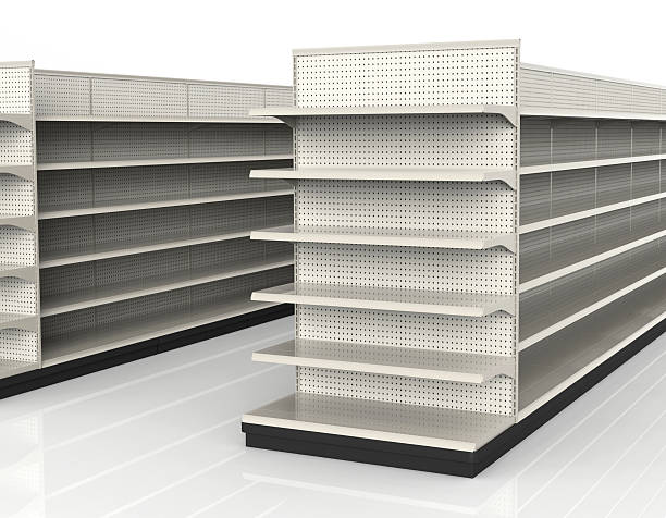 istock Close-up of empty store shelves 176065222