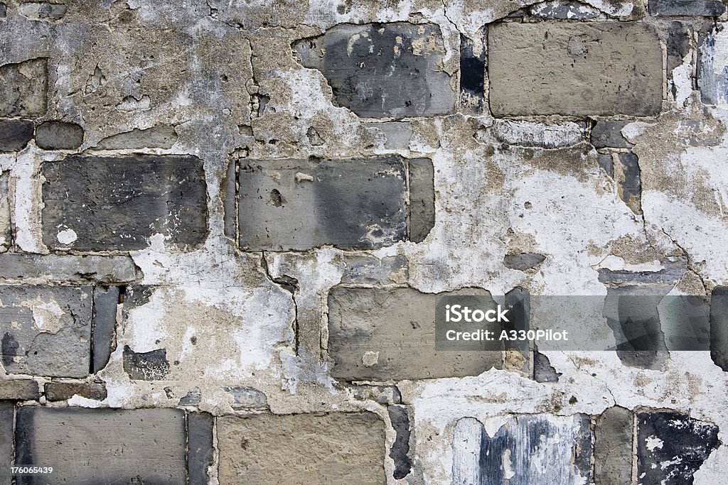 Old Brick Background Worn down wall and bricks. Abstract Stock Photo