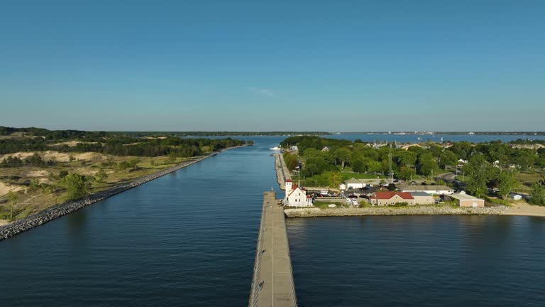 Facing east toward Muskegon Lake in Autumn.