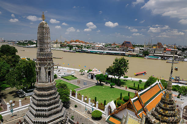 istock Wat Arun, Grand Palace,  River Chao Phraya, Bangkok Skyline (XXXL) 176065679
