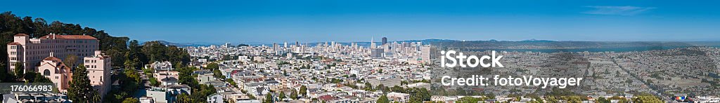 O horizonte do centro da cidade de San Francisco bay city super panorama da Califórnia - Foto de stock de Arquitetura royalty-free