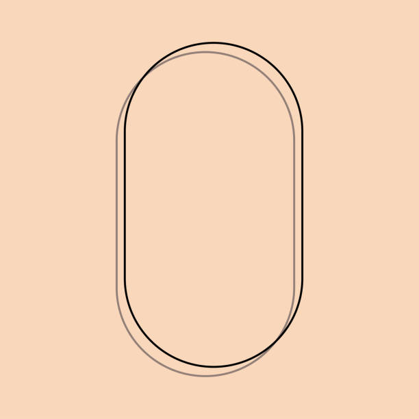 Arco, Arco de Quadro, Oval, Redondo. Elemento de Design Linear Minimalista Colorido Abstrato, Forma Geométrica, Forma de Arco Moderno. - ilustração de arte em vetor