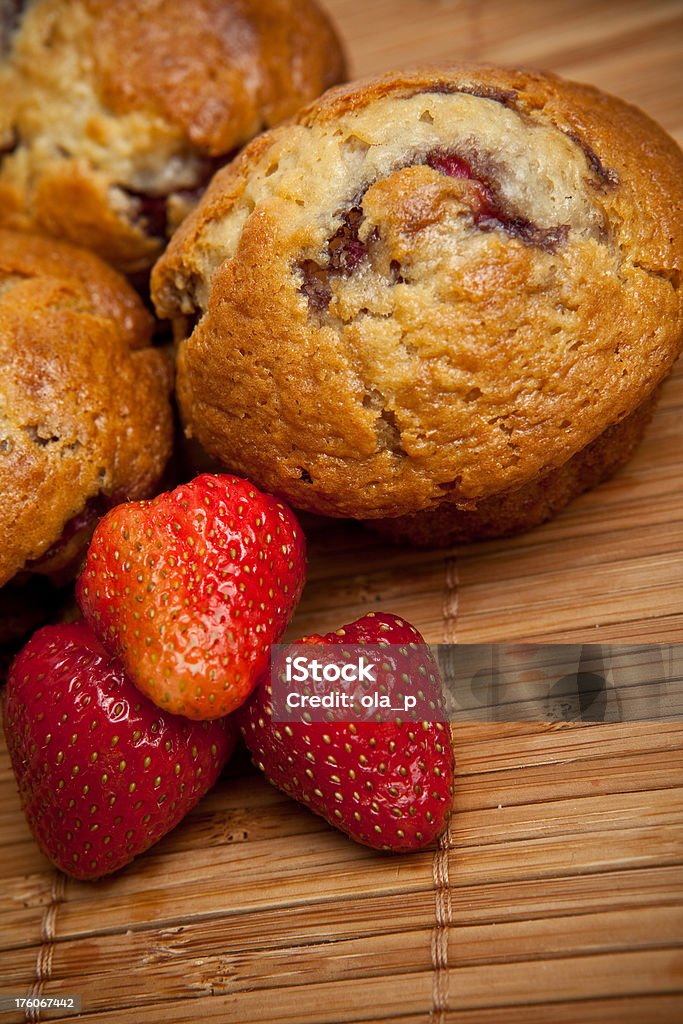 Muffins with strawberries See other or similar food images: Muffin Stock Photo