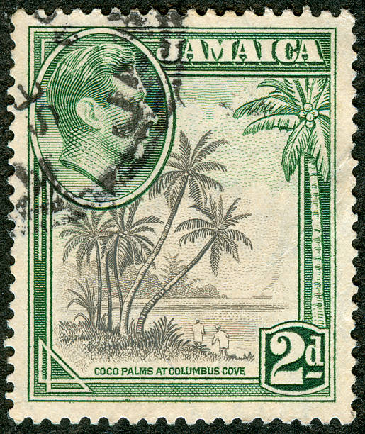 selo postal - mail postage stamp postmark jamaica - fotografias e filmes do acervo