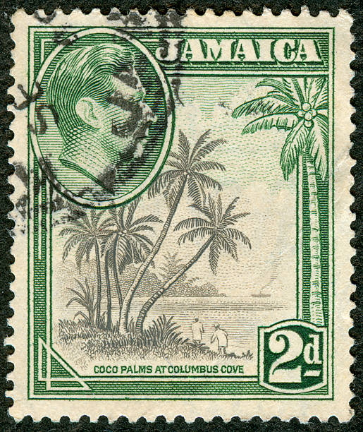 почтовая марка - mail postage stamp postmark jamaica стоковые фото и изображения