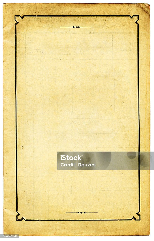 Livro velho com moldura preta calligraphic - Foto de stock de Acabado royalty-free