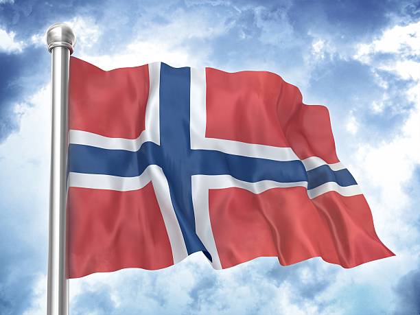 istock norwegian flag waving on sky 176069188