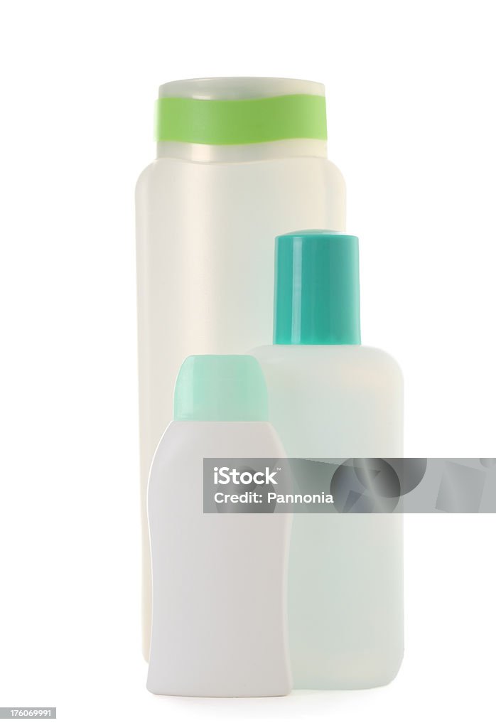 Cosméticos botellas de plástico - Foto de stock de Azul libre de derechos