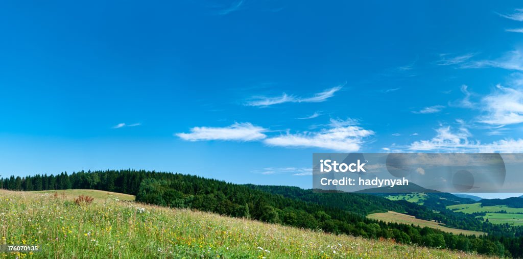 Panorama Frühling Landschaft 93MPix XXXXL Größe-Hochland, blauen Himmel - Lizenzfrei Abgeschiedenheit Stock-Foto