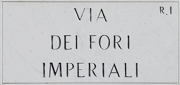 istock Via dei Fori Imperiali Rome Sign 176070847