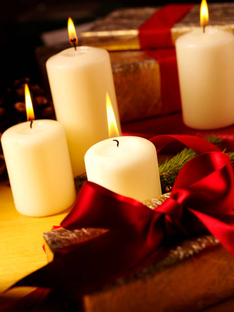 istock Christmas Candles and Gifts 176071360