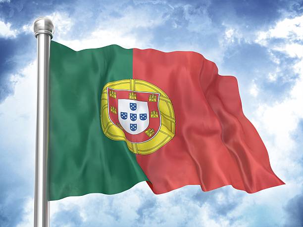 istock portugese flag waving on sky 176071986