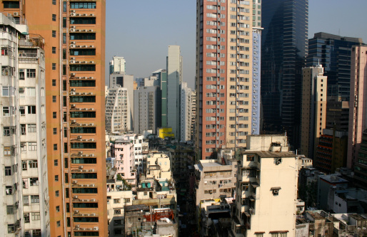 View from balcony of the Soho area in Hong Kong