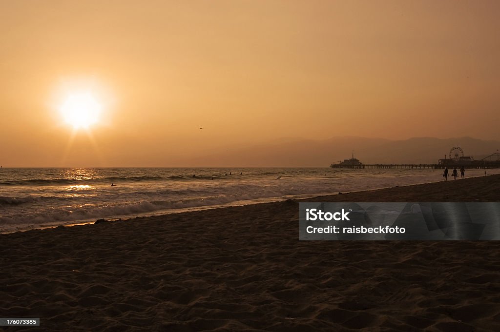 Sonnenuntergang in Santa Monica, Kalifornien - Lizenzfrei Fotografie Stock-Foto