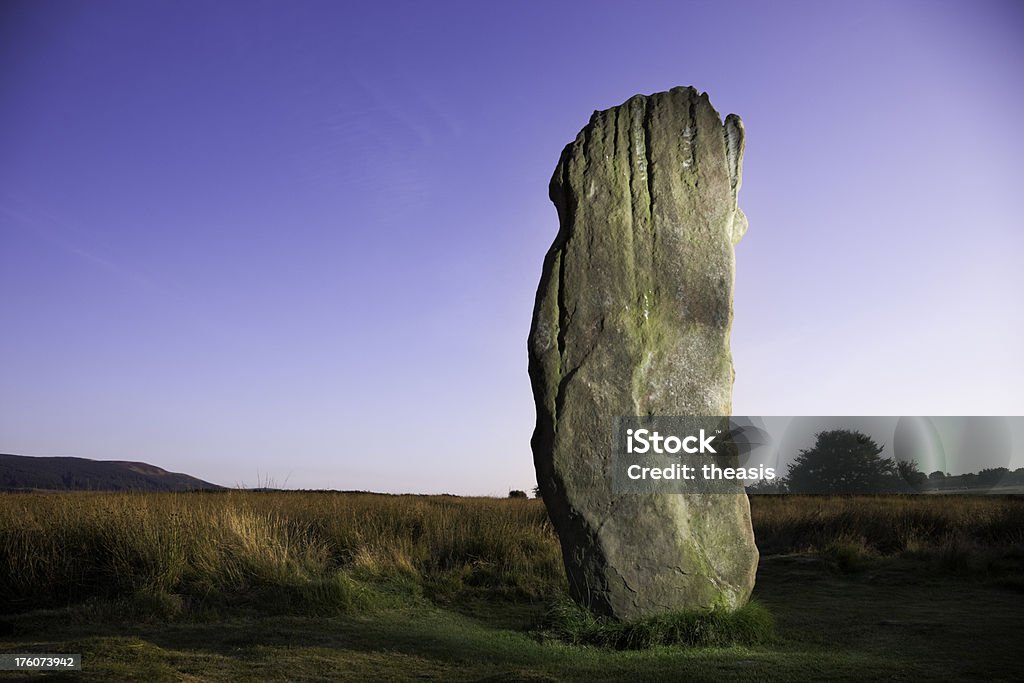 Standing Stone On Machrie Moor, Arran "A neolithic standing stone at Machrie Moor on the Isle of Arran, Scotland." Agricultural Field Stock Photo