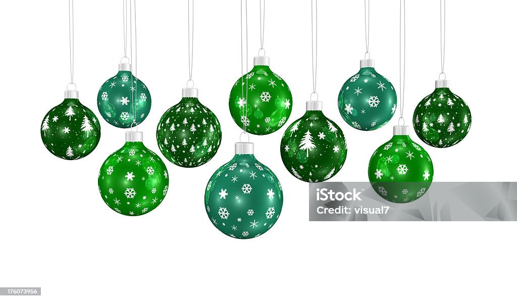 Punhado de fundos ornamentos pendurado em uma cadeia - Royalty-free Bola de Árvore de Natal Foto de stock