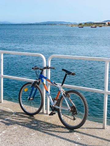 Mountain bike in a fishing port