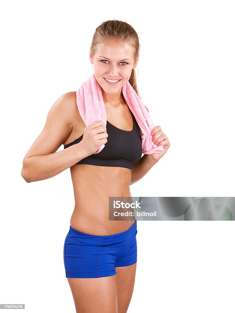 Jovem Loira sorridente em fitness wear - Royalty-free 20-24 Anos Foto de stock