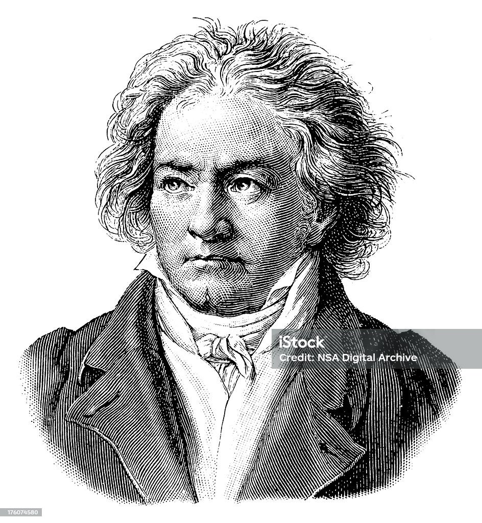 Ludwig van Beethoven/Antique Portrait Gallery - Illustrazione stock royalty-free di Ludwig van Beethoven