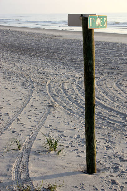 istock Beach And Street Sign 176075426